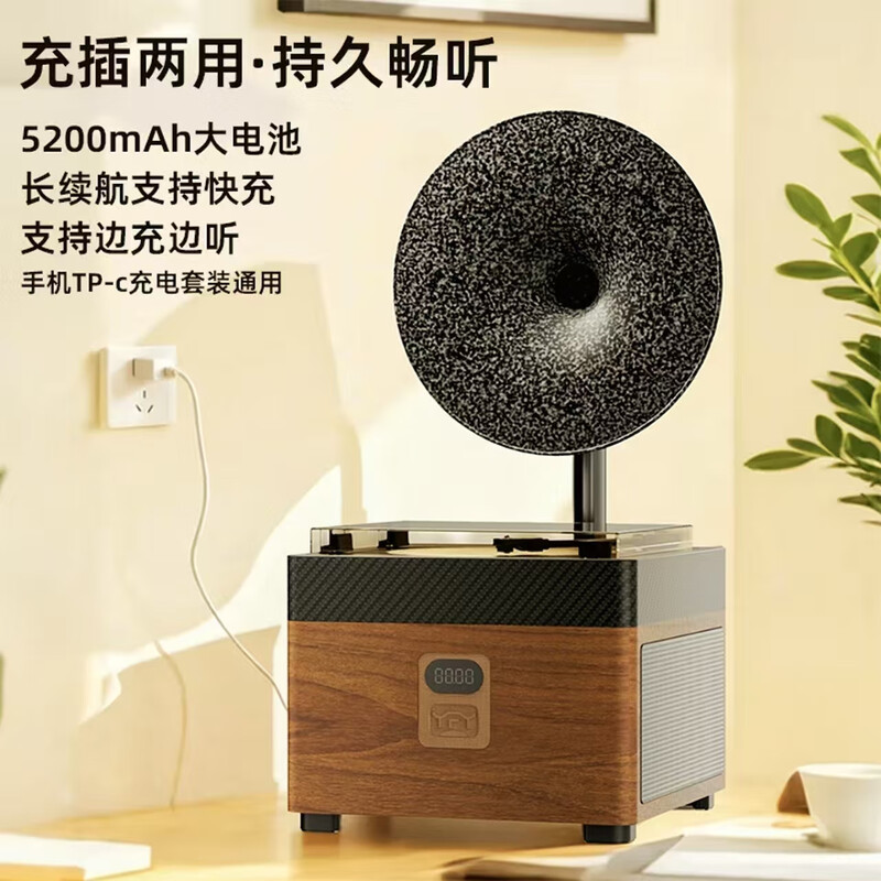 Yun Feiyang CD player fever-grade CD player DVD player VCD player retro Bluetooth audio U disk speaker FM radio CD record player home all-in-one birthday gift walnut with official green