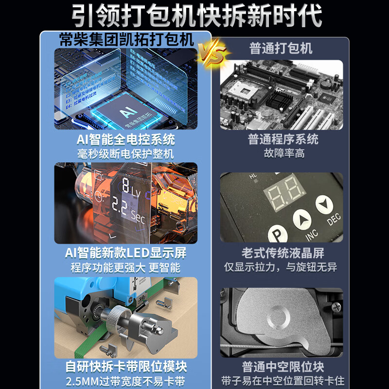 Changkaituo Changchai Group Kaituo portable electric baler automatic hot melt strapping tightening broken belt integrated plastic steel belt PP belt portable baler