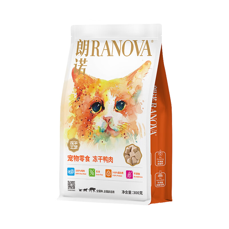 RANOVA freeze-dried duck meat 300g pet freeze-dried food cat snacks cat food