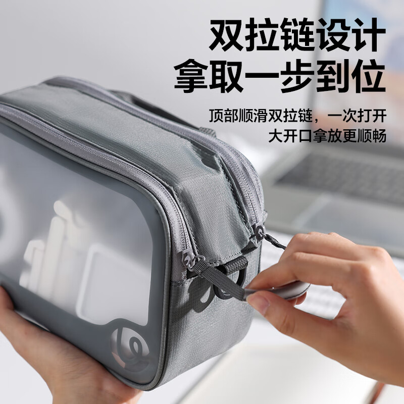 Ulanzi excellent basket multi-functional photography storage bag portable travel headphone bag shock-proof and decompression organizing bag data cable charger U disk memory card BP15 transparent storage bag M model