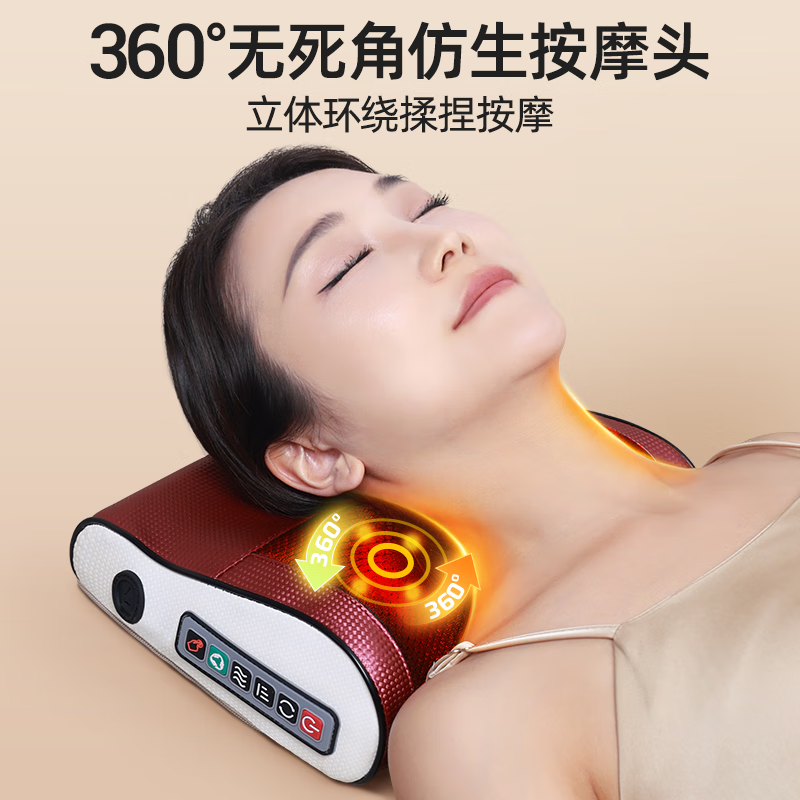 Yangtze cervical spine massager multi-function pillow, leg massage pillow, whole body shoulder, neck, waist and back hot compress, home simulation human kneading massager as a holiday gift for parents, upgraded flagship gray model, six-level adjustment + red light hot compress + deep kneading