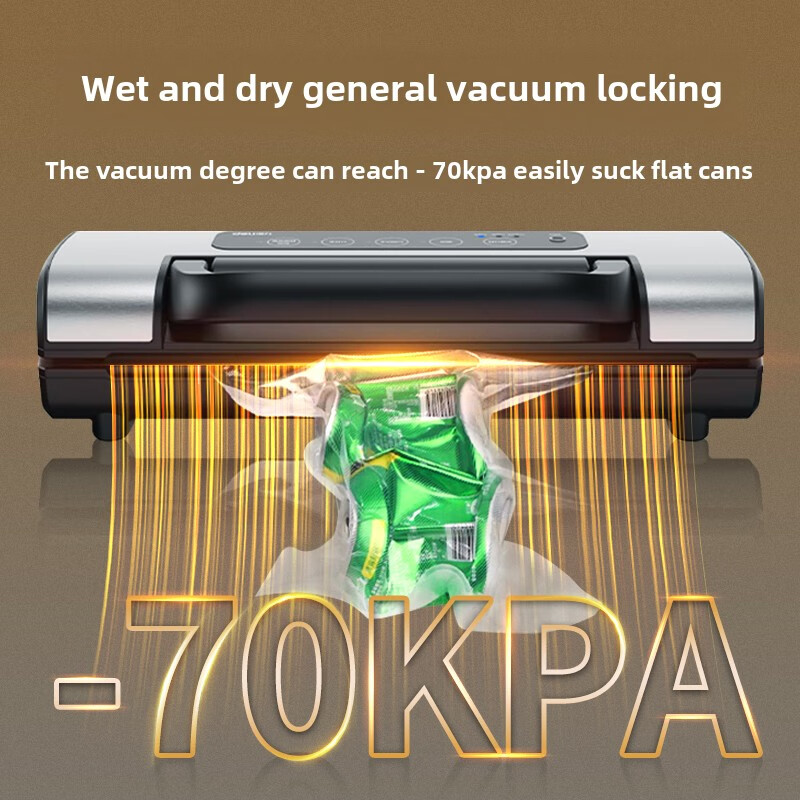 14892 Fully automatic vacuum machine, commercial household food packaging machine, small plastic sealing machine, commercial large suction, labor-saving handle + large double pump + double 3mm sealing, free 10