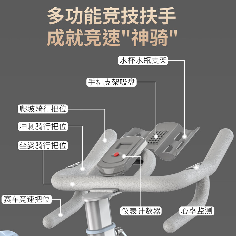 Konais Spinning Bike Sweat Magnetic Controlled Home Silent Exercise Bike for Fat Loss and Weight Loss Black Full Package Gym Magnetic Version + Heart Rate Monitoring + Anti-Slip Mat + Bluetooth APP