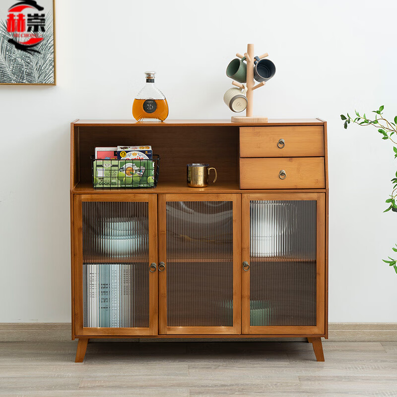 He Chong Nordic kitchen sideboard wine cabinet simple cupboard multi-function storage cabinet household tea cabinet storage living room Nordic single door sideboard