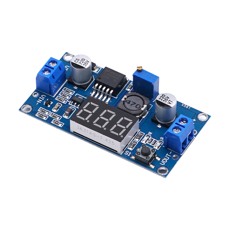 Throwing stones DC-DC step-down regulated power supply module LM2596 with voltmeter can be calibrated input 4-40V to 1.25-37V LM2596 power module 1 box