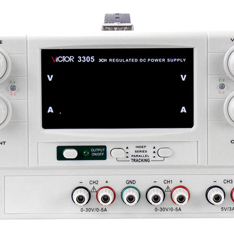 Victory Instrument DC stabilized power supply high-precision output voltage and current adjustable DC power regulator constant voltage and constant current preset VICTOR 3305 dual-channel adjustable 30V5A + one channel fixed 5V1A