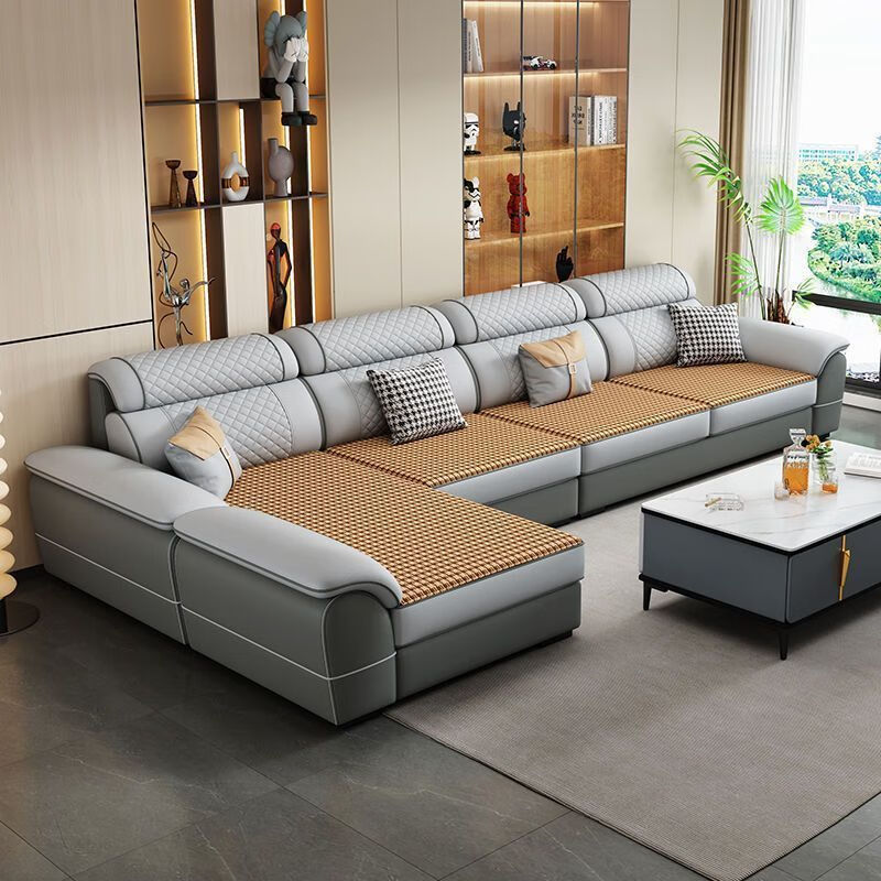Huang Kairui's new winter and summer dual-use removable cotton and linen sofa, modern and simple living room, fabric, large and small, cat claw leather sofa, double + single + imperial concubine 3.2 meters + coffee table TV cabinet, skin-friendly and breathable cotton and linen, soft and delicate sponge, color contact customer service