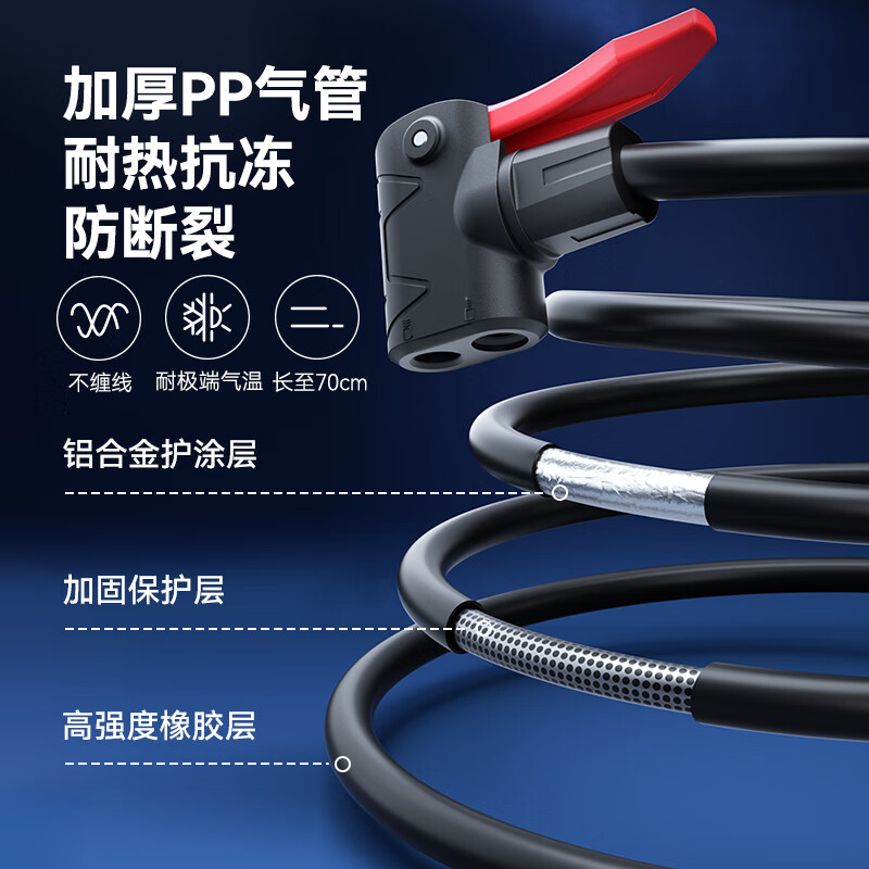 Made in Tokyo, 120PSI high-pressure pump with air pressure gauge, bicycle, motorcycle, electric bicycle, foot and basketball air pump