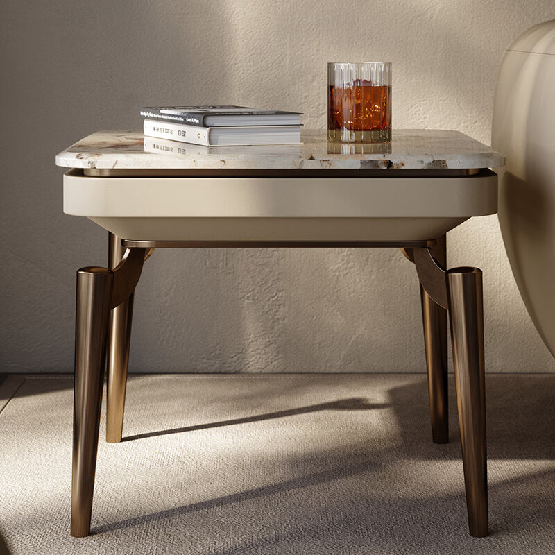 TAZA side table, light luxury marble corner table, villa large flat art side table, living room designer small coffee table, contact the designer, whole house matching and customization