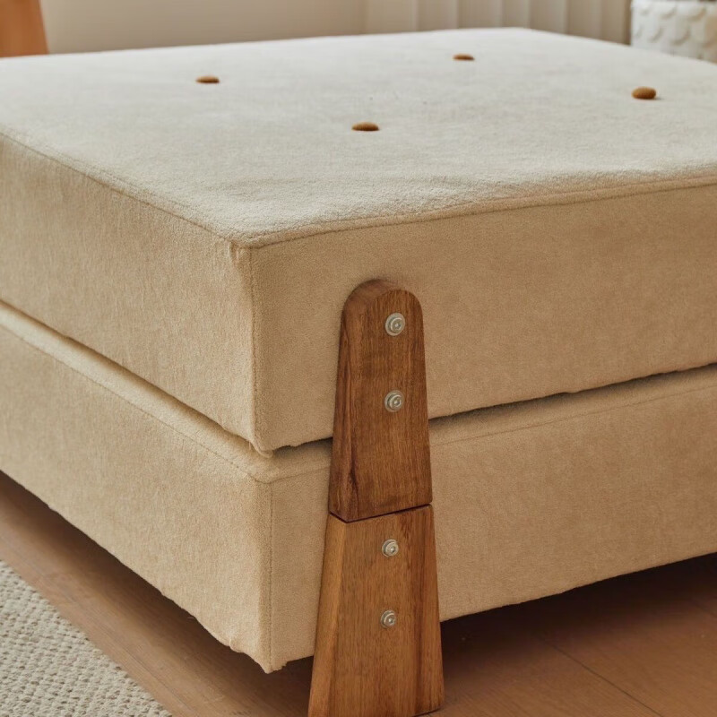 FANCYCHIC module combination sofa solid wood tofu block tatami block single lazy Nordic living room small apartment off-white fixed size 90*96