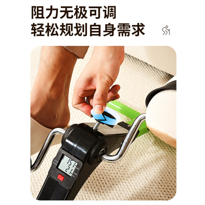 Iosn household step machine for the elderly rehabilitation training bicycle pedal bike fitness equipment stroke hemiplegia walking machine hand and leg luxury silver + pair of fixed gloves triangular stable structure/thickened and thickened tube wall