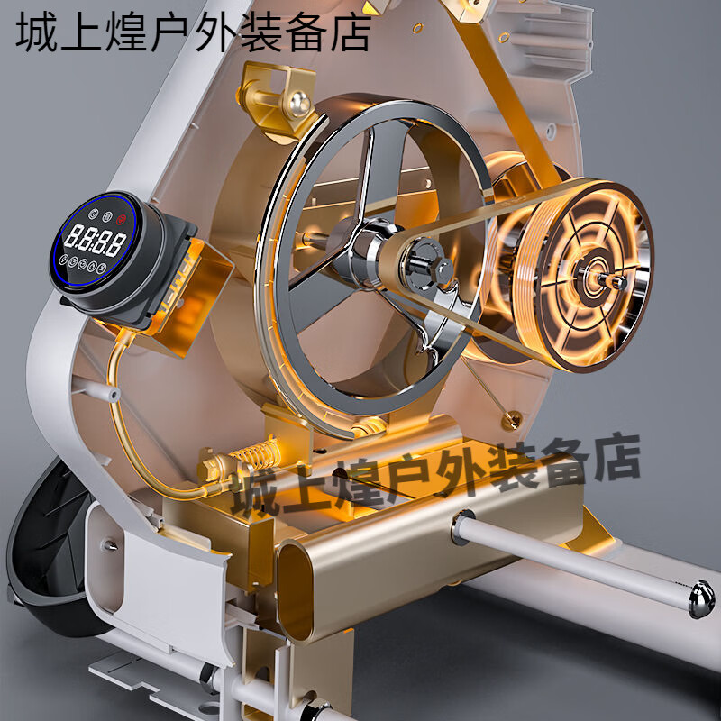 Heisman magnetic resistance rowing machine, gym, commercial rowing boat, home non-water resistance rowing machine, silent adult sports, dark night black flagship model, shuttle knob - 32 gears - 300 pounds, magnetic resistance flywheel + stainless steel slide rail + comfortable cushion