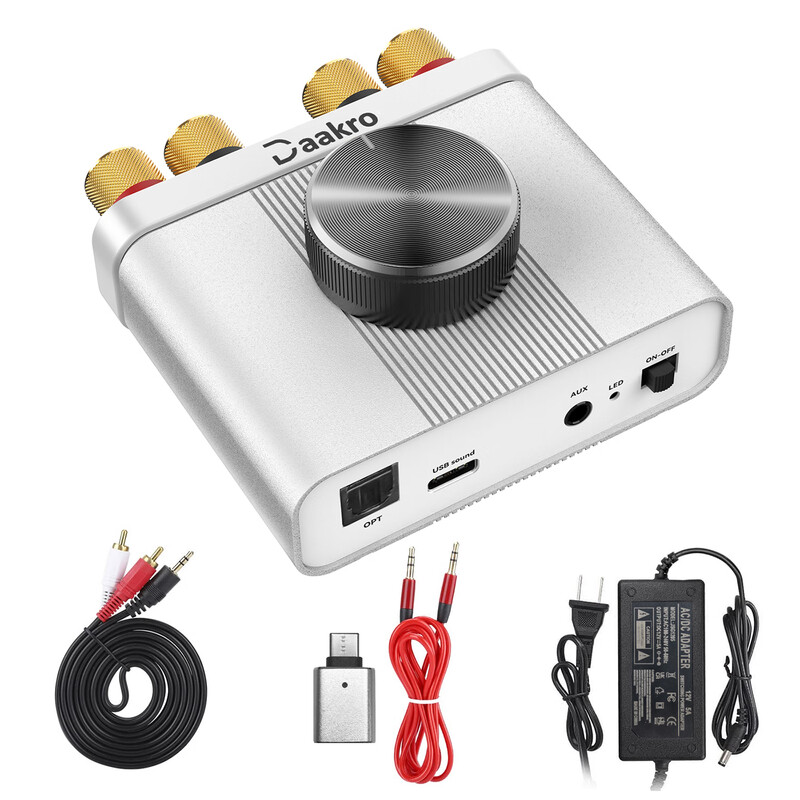 AK30 power amplifier mini small household mini digital power amplifier high power 50W*2 Bluetooth 5.0 power amplifier fever hifi3116 chip white