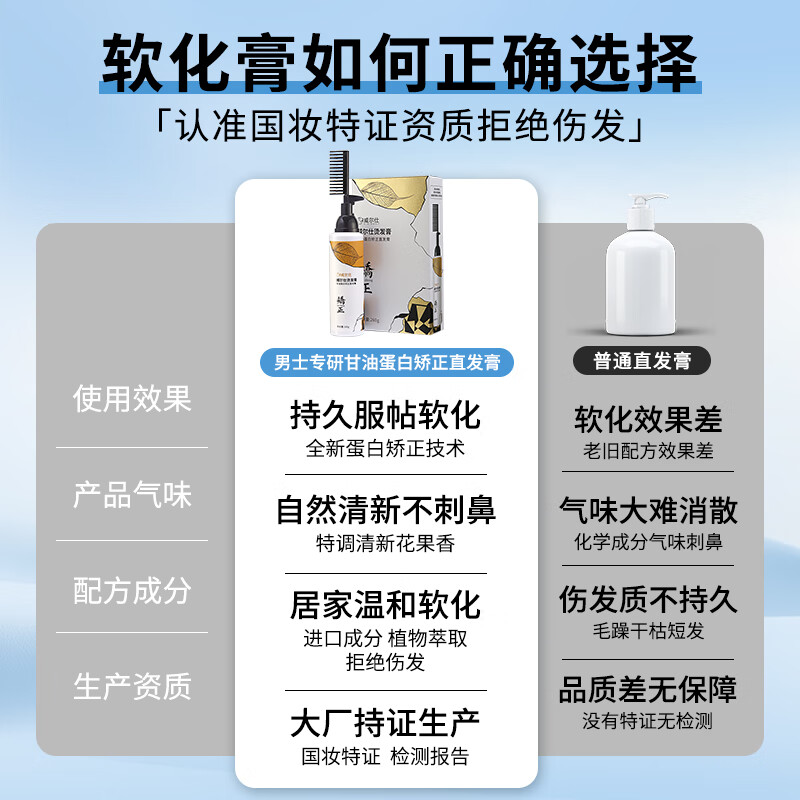 Wells Men's Softening Cream No-stretch Home Protein Correction Hair Straightening Cream Sideburns Straightening Cream Hair Styling Agent Perm Potion