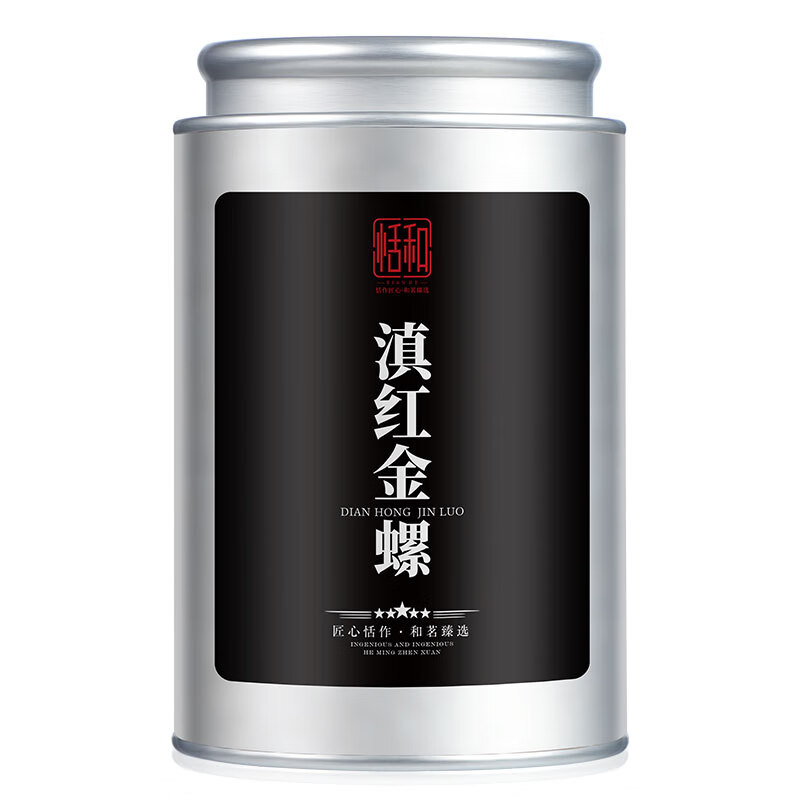 Tianhe Tea Black Tea Dian Black Tea Special Grade Dian Red Golden Snail Yunnan Fengqing Dian Red Honey Fragrance Tea 100g Canned