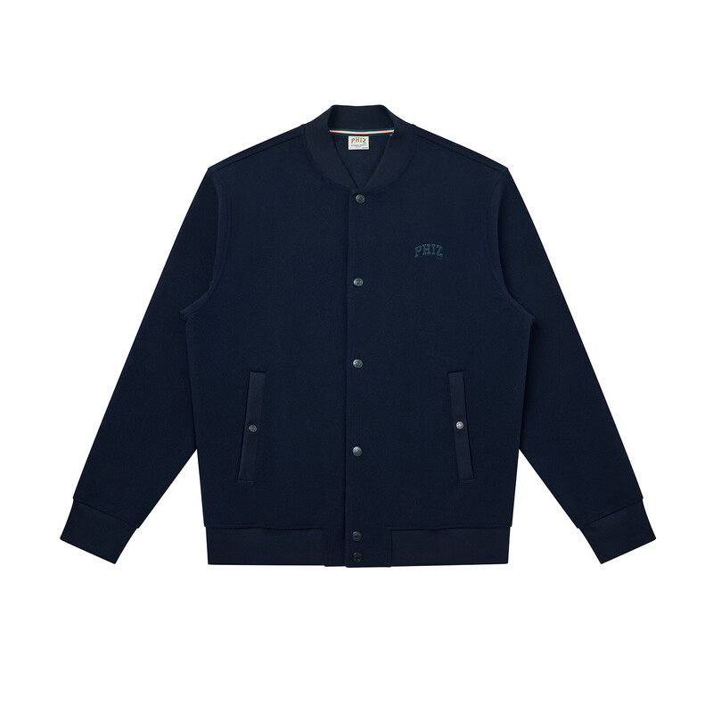 HAZZYS Men's Autumn and Winter Polar Fleece Loose Jacket PHIZ Series Baseball Collar MA-1 Jacket