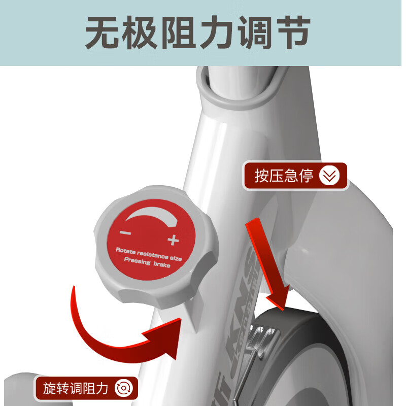 Konais spinning bicycle exercise bike riding platform home silent smart sports weight loss exercise black classic model