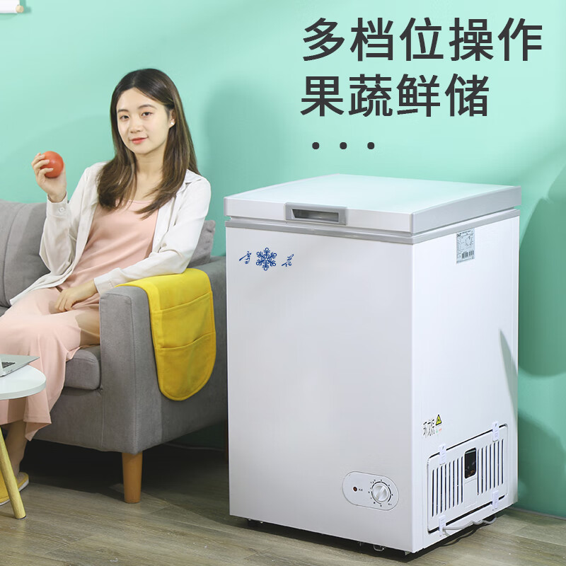Snowflake first-class energy-saving small freezer household large-capacity commercial refrigeration and freezing small energy-saving micro-frost mini freezer 198L first-class energy efficiency/ten-year warranty/copper tube micro-frost 198L