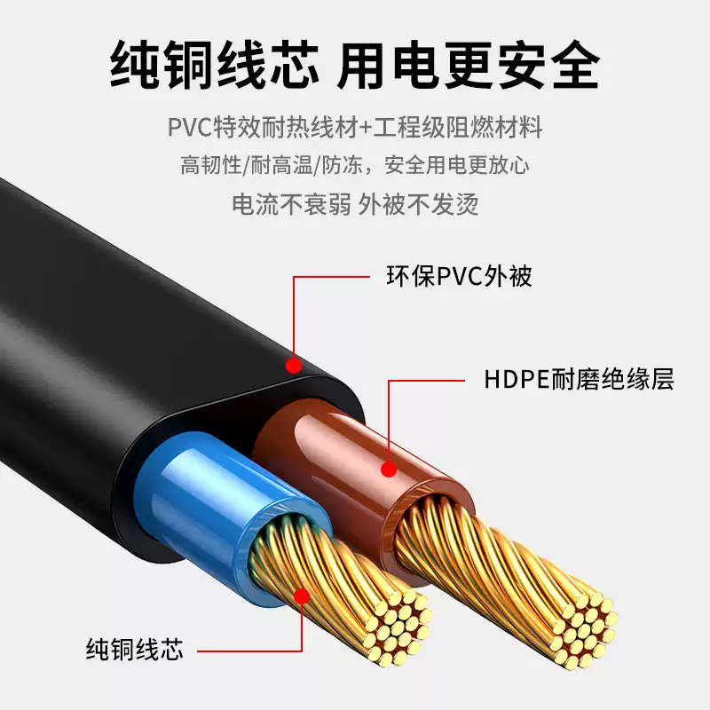 12V female cable male DC5.5*2.1mm connecting cable plug monitoring power supply extension cable camera extension cable black 5 meters
