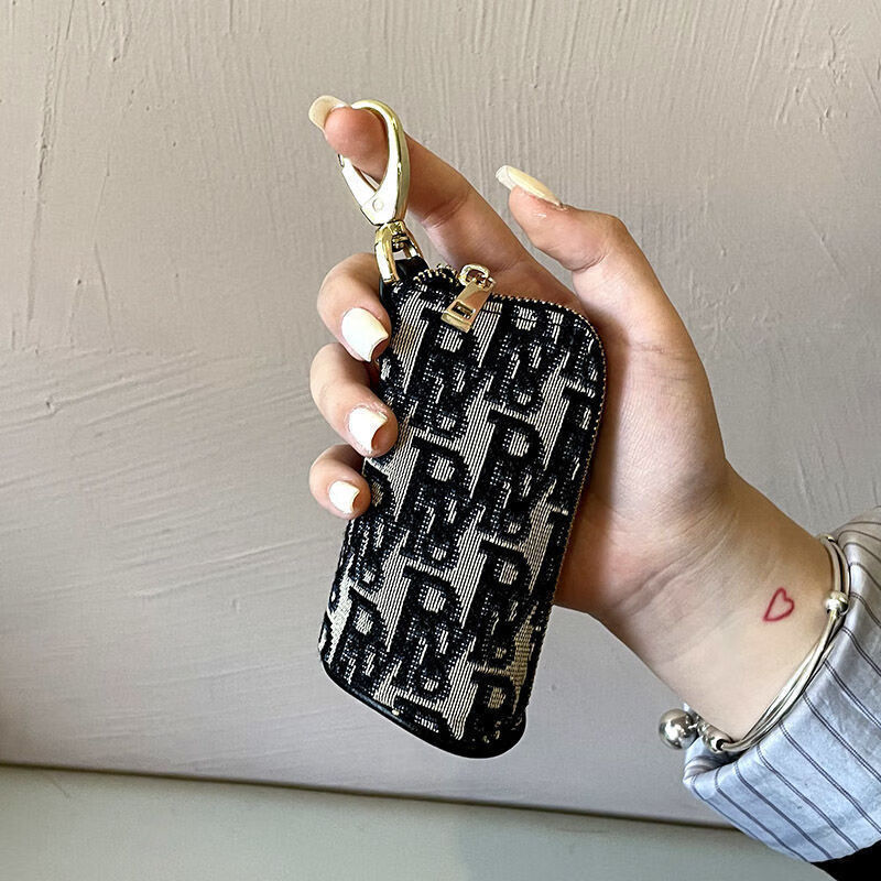 Ye Yu Key Bag Key Coin New Mini Key Storage Universal Large Capacity Multi-Function Car Small Bag Exquisite Not Thickened/Classic Black-R8