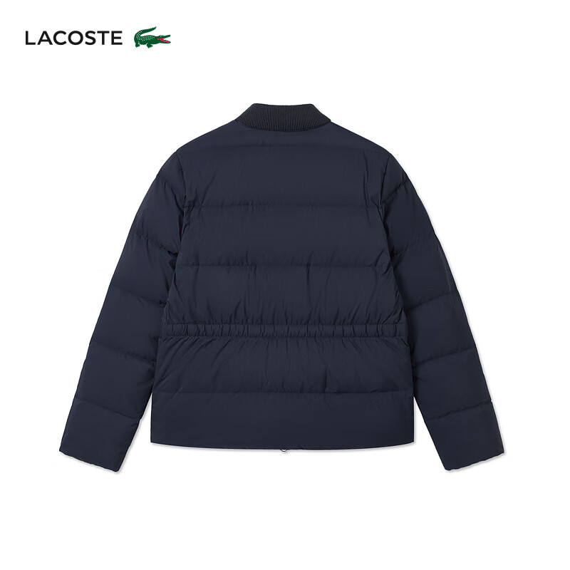 LACOSTE French crocodile women's 25 autumn and winter new solid color zipper goose down jacket | BF2502 166/navy blue L 40