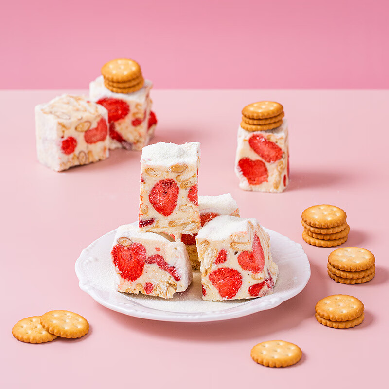 Yunshan Half Snowflake Crispy Cookies for Baking Small Round Biscuits 500g Homemade Nougat Cookie Snowflake Crispy Raw Materials Leisure Snacks