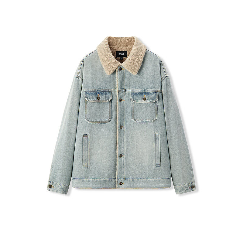 Semir denim jacket men's winter multi-pocket retro work jacket trendy lapel top small loose 103724108102