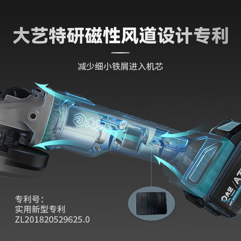 Dayi lithium battery angle grinder A7-5801S hand grinder cutting machine grinder polishing machine Jingdong self-operated bare metal