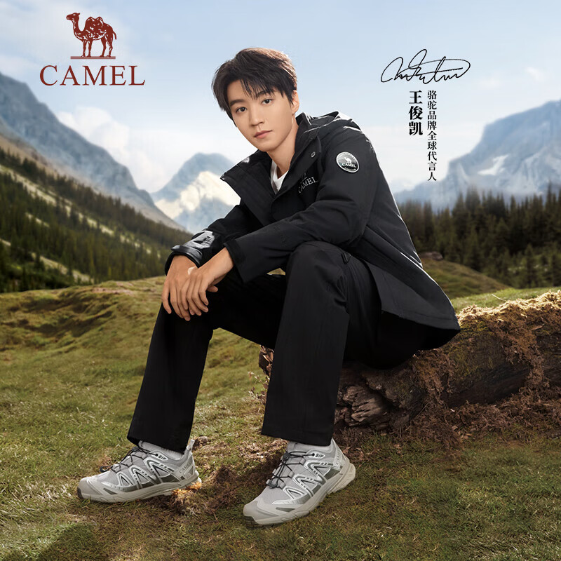 Camel (CAMEL) King Kaijia ICON outdoor fleece jacket three-in-one professional rainstorm grade waterproof hard shell jacket B348