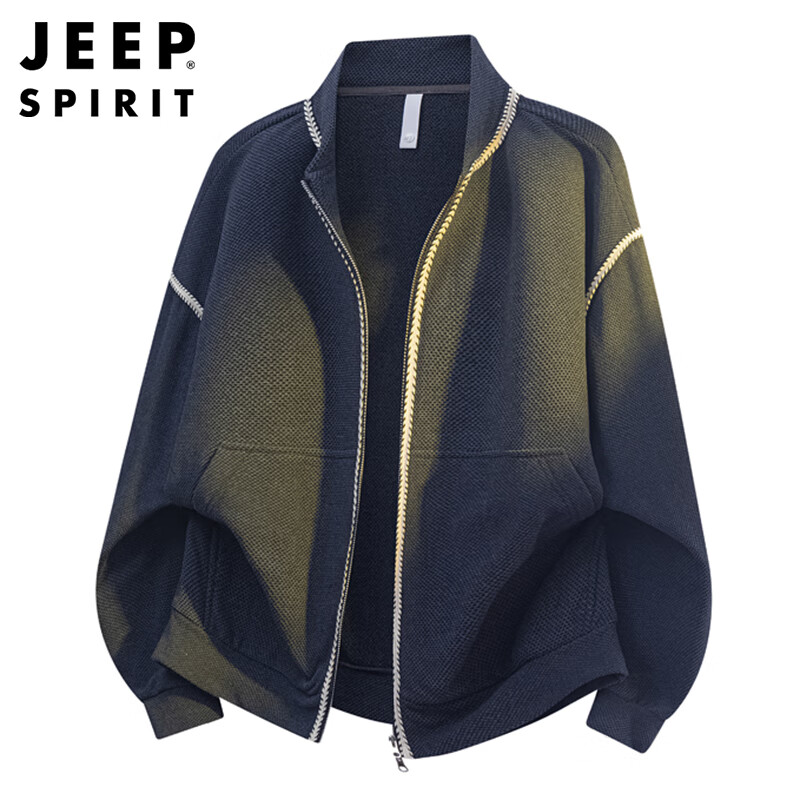 JEEP SPIRIT Jeep Jacket Men's Sweater Sweater Men's Autumn and Winter American High-End Casual Trendy Clothes Navy XL