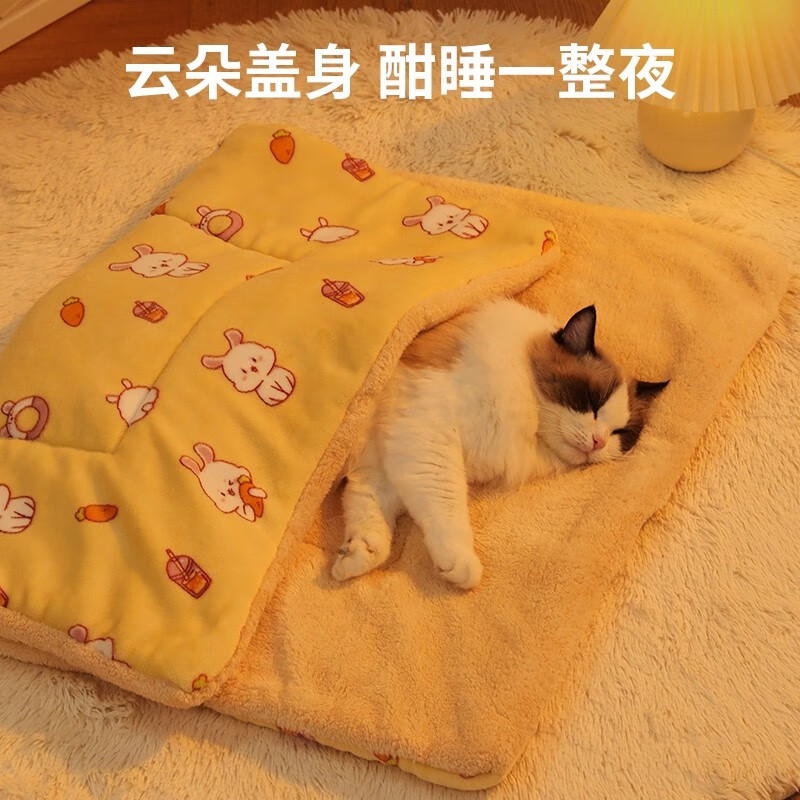 Guangdola Cat Mat Dog Mat 60*40cm Strawberry Little Bear Pet Cat Nest Sleeping Mat Autumn and Winter Cat Arctic Velvet Cotton Blanket