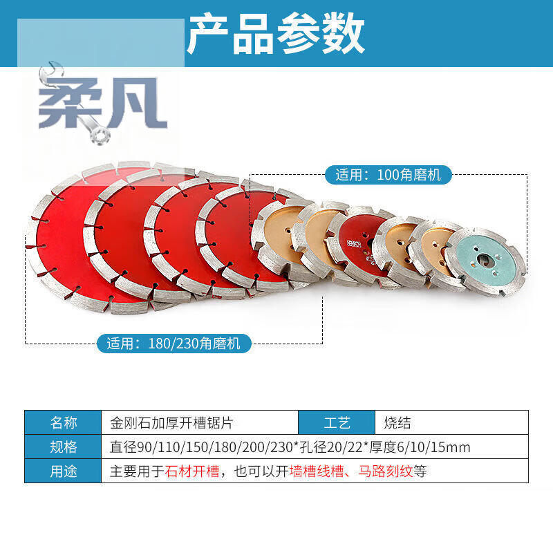 Sanqihu slotted cutting blade diamond thickened saw blade stone concrete ceiling wall cement angle grinder grinding blade diameter 90 thickness 4mm