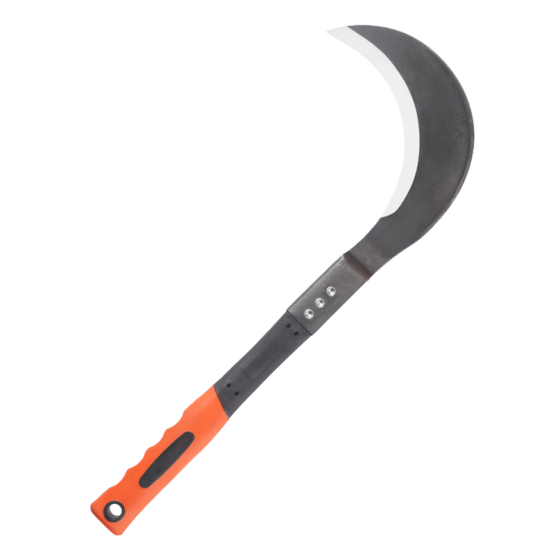 Kelibang sickle, rubber-handled double-cutting sickle for corn cutting, agricultural manganese steel sickle, outdoor mowing sickle, wood knife, double-cutting sickle, grass-cutting machete, manganese steel KB2038