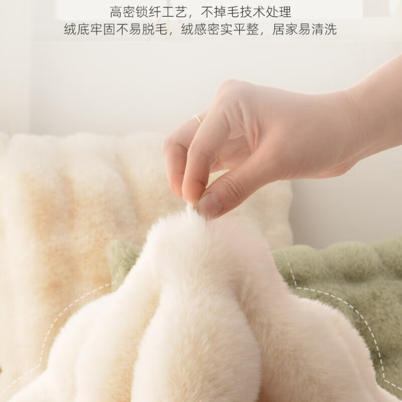 Cream style living room round carpet floor mat climbing mat household multi-functional cushion sofa blanket bubble velvet living room coffee table blanket off-white 60cm*60cm 1 piece