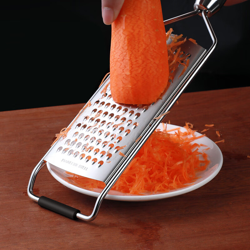 Zwilling German quality 304 stainless steel cheese grater cheese grater lemon grater artifact home kitchen shredder thin slice grater (suitable for cutting thin slices)_wooden handle is easier to hold