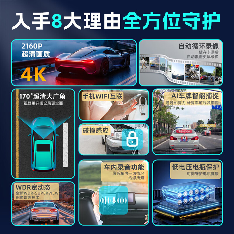 Runhua 2026 fifth-generation Chery Tiggo 8 driving recorder tiger model and leopard model special original hidden cable-free 26 models Tiggo 8 fifth generation tiger model comfortable/luxury type 4K ultra-clear single lens 2160P+128G card