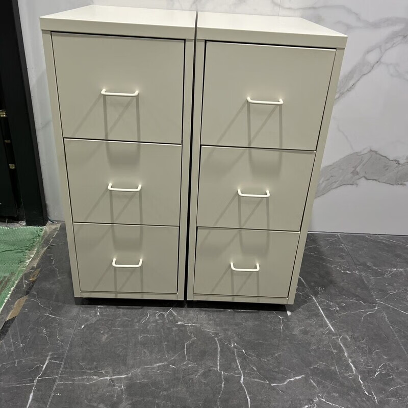 Bun Peng iron cabinet storage cabinet clearance large disposal Chinese bedside study living room dopamine storage mobile steel drawer three drawers thickened light purple