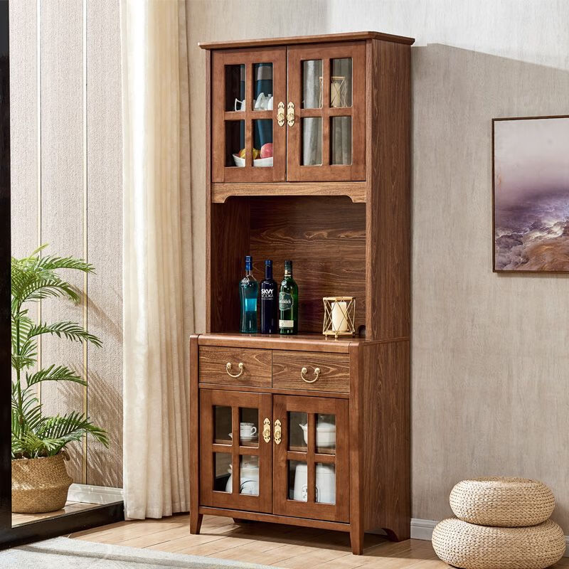 Guansi solid wood sideboard modern new Chinese style living room tea cabinet wine cabinet integrated wall multi-functional storage cabinet cupboard 8810-1 lower cabinet