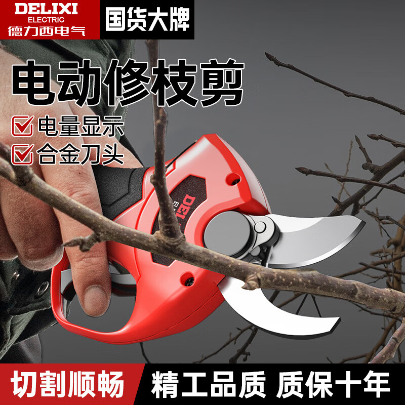 DELIXI electric electric pruning shears lithium battery fruit tree shears rechargeable garden pruning shears special branch scissors Speed Shear King 2.0Ah Brushless Economic Edition 1 Electric