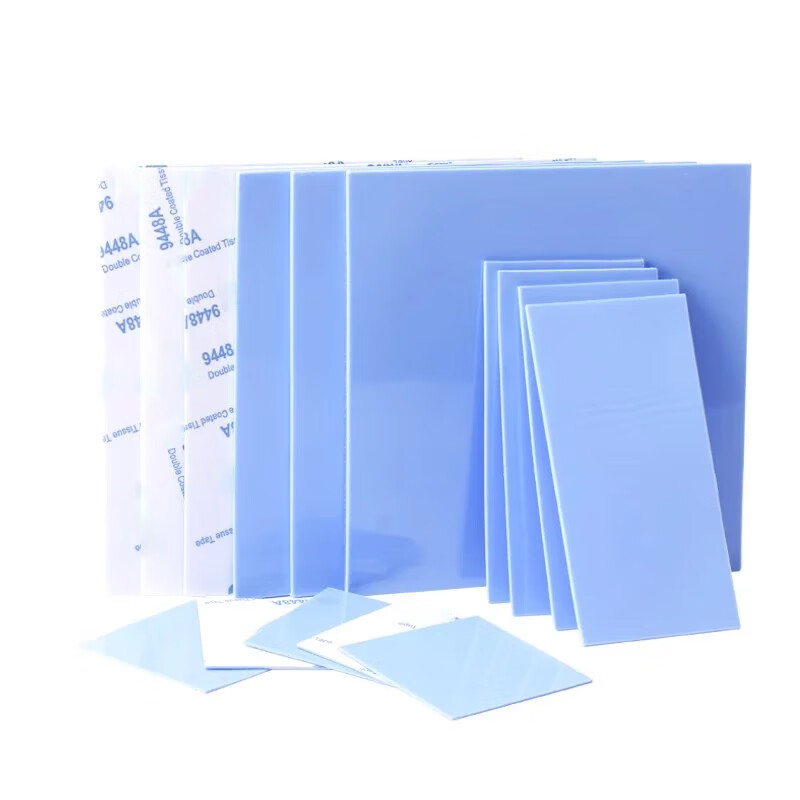 Thermal pad silicone sheet with adhesive silicone grease CPU graphics card storage cooling notebook graphics card north and south bridge cooling patch 15w single-sided adhesive silicone sheet 10*10cm thick 0.3mm