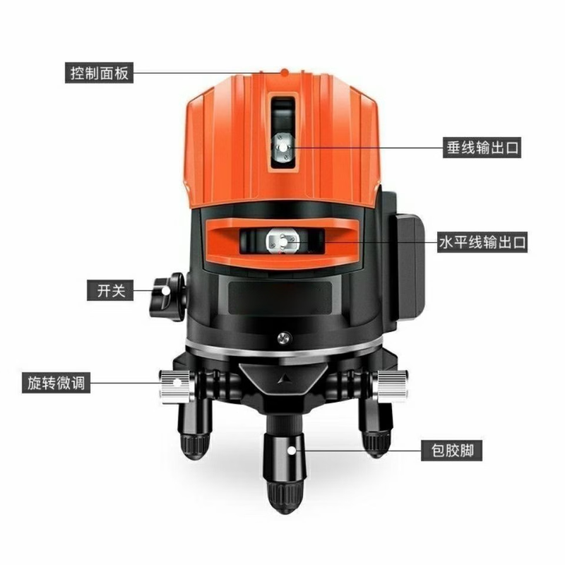 Infrared level meter green light laser outdoor 3 lines 5 lines strong light outdoor high precision automatic leveling water level meter green light 2 lines + dual lithium battery