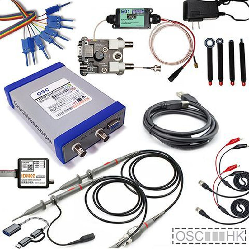 OSC482 computer oscilloscope + mobile phone + signal source + logic analysis + isolation + current + spectrum Android usb OSC482HK (482H + EMC)