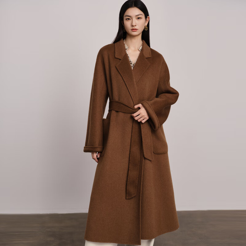 Eveli (eifini) Eveli customized loose hair dyed camel velvet silk A-type wool coat jacket for women 2025 winter late autumn camel S 90-110 catties