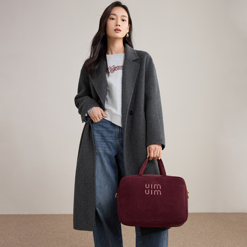 Shandubila 100% wool warm woolen coat for women winter tailored suit collar mid-length coat small commuter coat