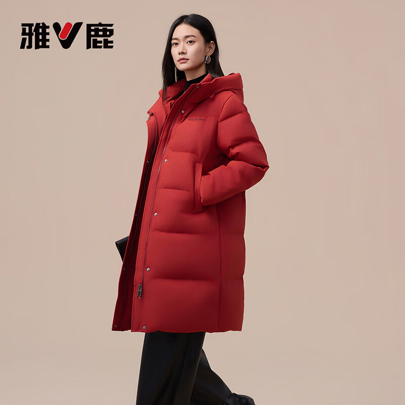 Yalu mid-length down jacket women's 2025 new winter hooded commuting all-match casual fashion thickened warm jacket