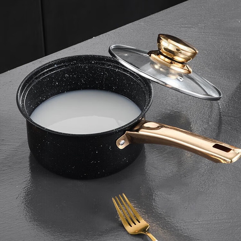 Medical stone pot set non-stick thickened single-handle double-ear cooking pot milk pot soup pot frying pan household combination set 18cm milk pot + 20cm soup pot + 24cm soup pot + 26cm frying pan