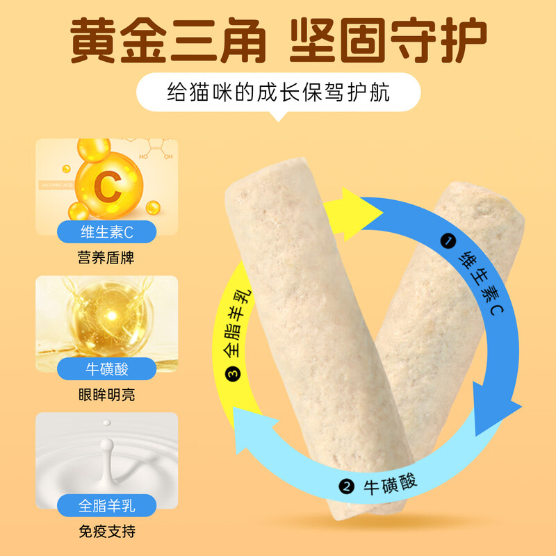 Weidangjia cat snacks freeze-dried goat milk sticks for kittens, adult cats, milk and cat nutritional cheese sticks, teething sticks, pet cat snacks 40g