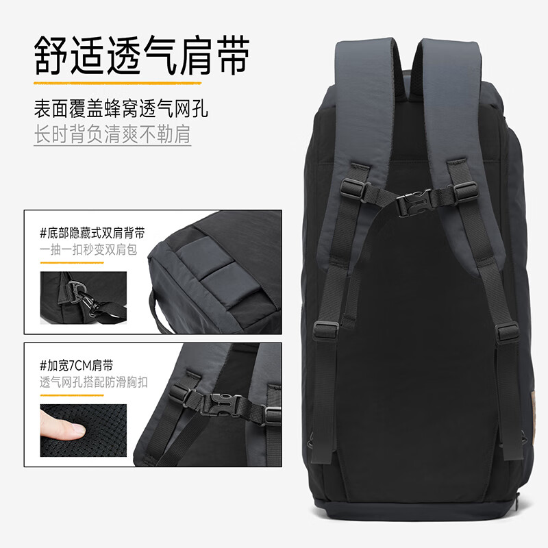 Lee large-capacity short-distance travel bag men's business trip portable luggage bag women's outdoor sports fitness bag gray green