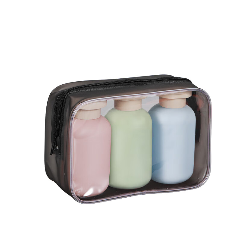 Metasequoia Travel Portable Shampoo Shower Gel Dispensing Bottle Press Empty Bottle Toiletries Travel Dispensing Bottle (Pink Bottle + Green Bottle + Blue Bottle + Storage Bag)