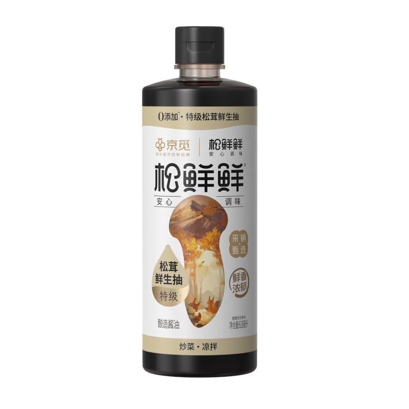 Songxianxianx Jingmi Premium Matsutake Fresh Soy Sauce 618mL Brewed Soy Sauce 0 Added Freshness-enhancing Seasoning for Stir-fried Vegetables and Salads